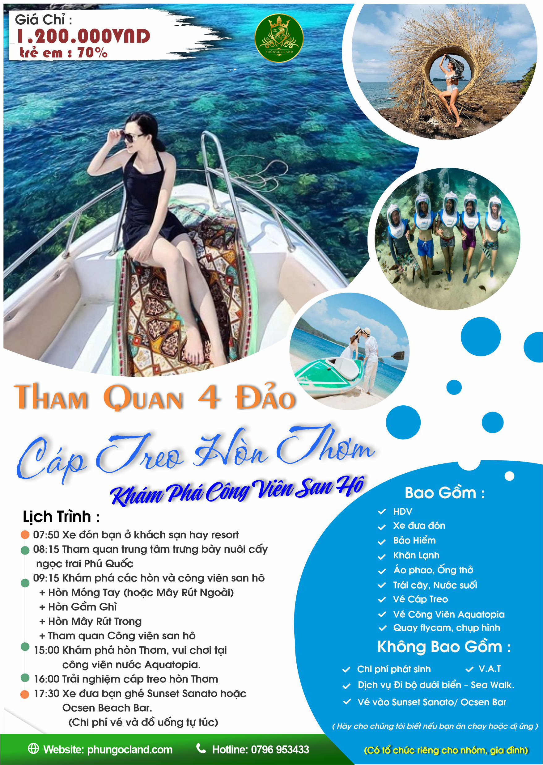 TOUR CANO 4 ĐẢO - KHÁM PHÁ CÔNG VIÊN SAN HÔ - CÁP TREO